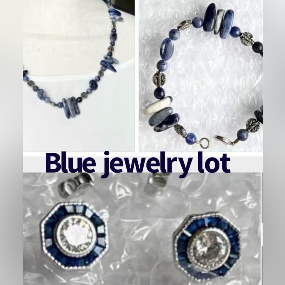 Necklace & bracelet gemstone  (GUC) +925 earrings - jewelry
